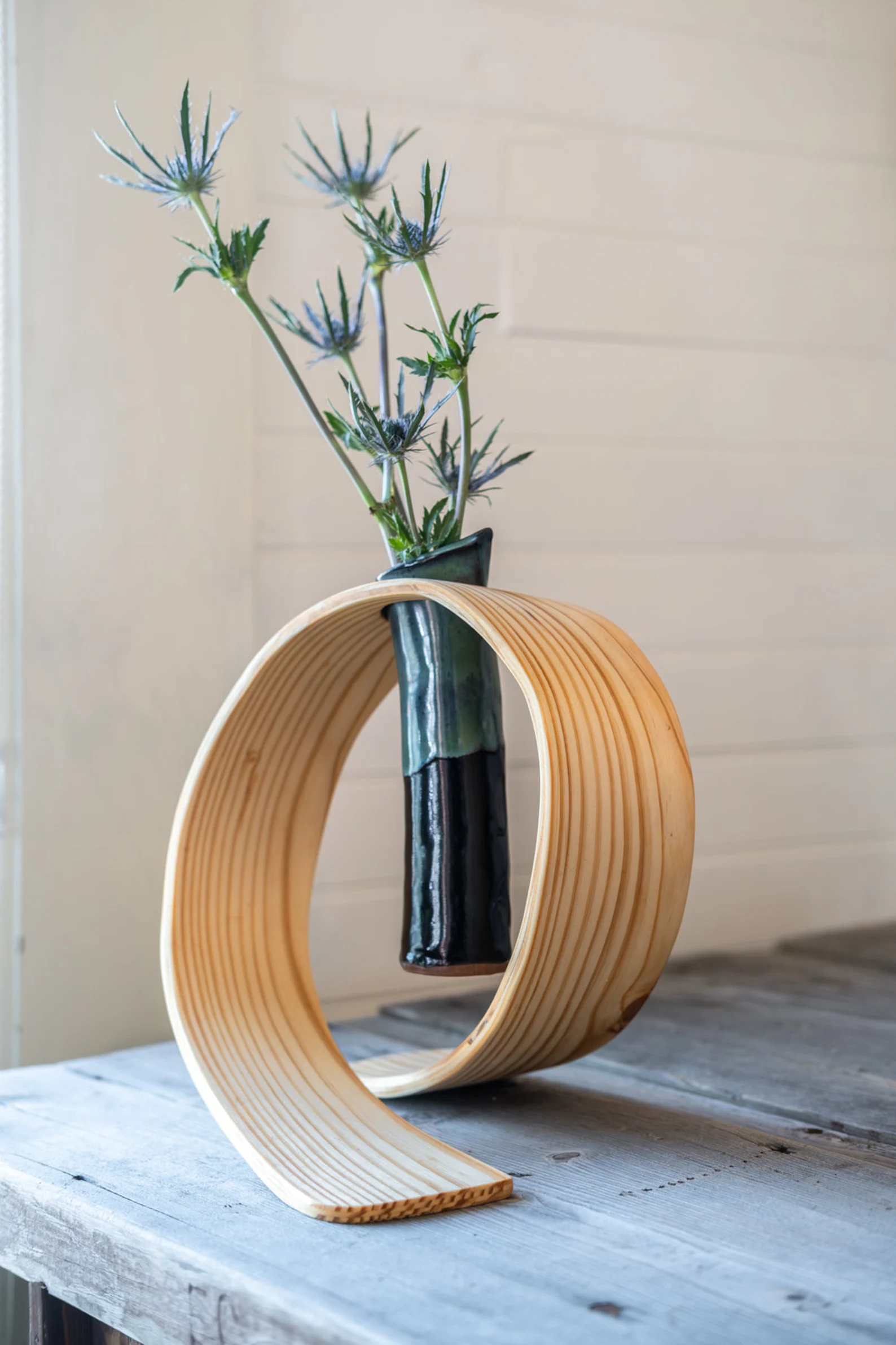 Wave Vase, Flower Holder, Flower Display, Boho Flower Vase, Table Top Vase, Geometric Flower Vase, Unique vase