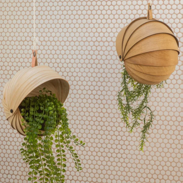Indoor Wooden Hanging Planter for Trailing Plants | Unique Spiral Ceiling Hanging Plant Pot - Image 3