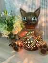 Cat Puss Pussy Animal Lamp Coconut Shell Bedroom Lamp Table Floor Light Coconut Wooden Lantern