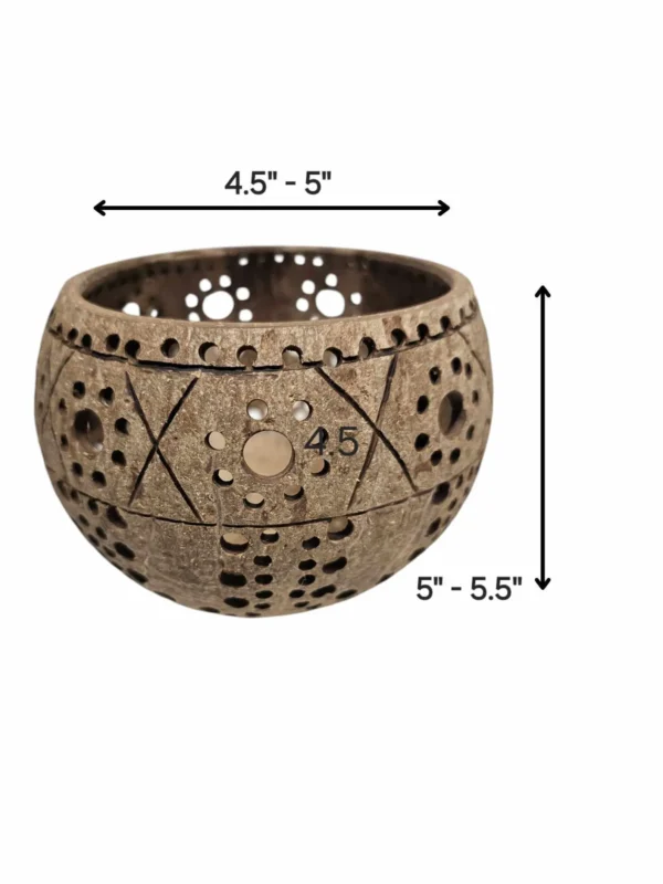 Artisan Hand Carved Coconut Shell Lanterns and Candleholders | Ecofriendly and Elegant - Image 10