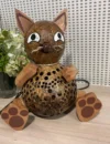 Cat Puss Pussy Animal Lamp Coconut Shell Bedroom Lamp Table Floor Light Coconut Wooden Lantern - Image 7