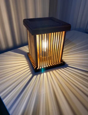 Wooden Table Lamp,Handmade Wooden light,Desk Lighting, Striped light ambient lamp,Wooden lamps for Housewarming