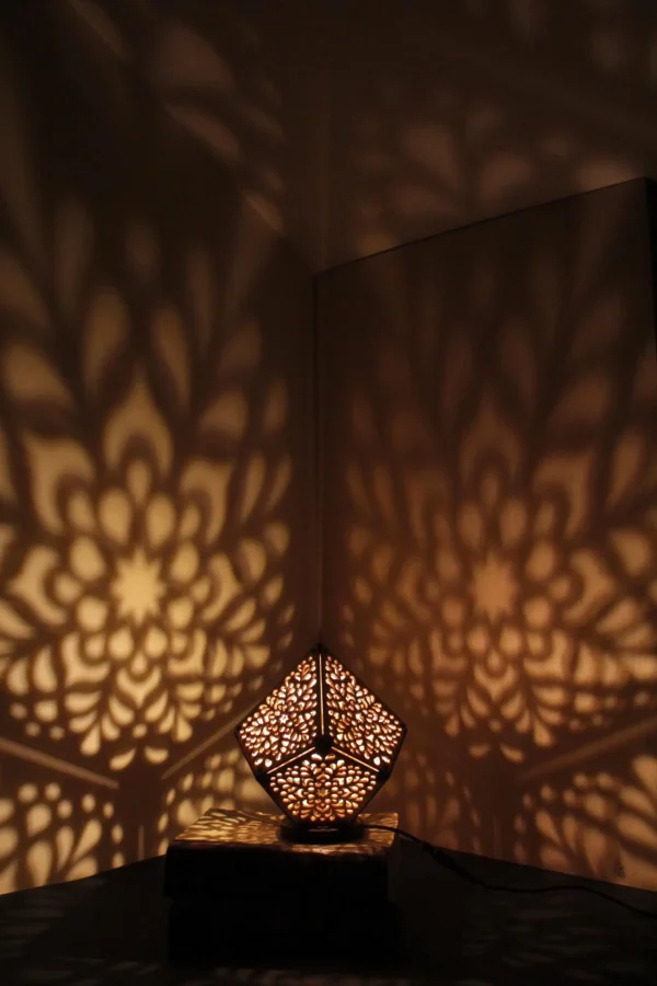 Personalized Wooden Mandala Lamp – Handcrafted Bedside Light for Yoga & Meditation, Custom Gift, Unique Boho Night Light