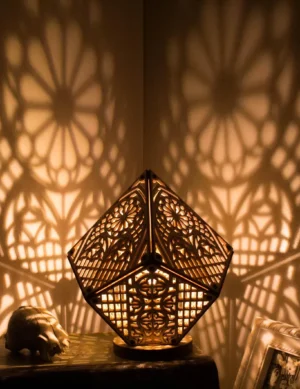 Handmade Hosting Decor Shadow Lamp | Wooden Mood Lighting for Home, Party, Living Room, Unique Gothic Gift, Cathedral lamp, Night light