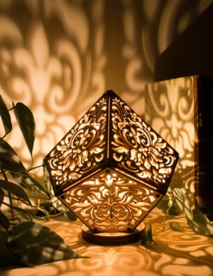 Baroque Shadow Lamp, Symbolic Pattern Lantern for Desk, Romantic Accent Lamp, Cozy Ambiance, Mood lighting, Gift for mother, Hosting decor
