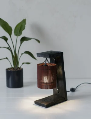Wood table lamp, wooden desk lamp, wooden table lamp, rustic wood lamp, table lamp wood, reclaimed wood table lamp, minimalist table lamp