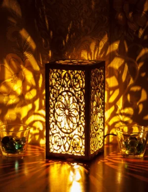Yellow Night Light Accent Lamp Decorative Wooden Night Lamp Wonderful Gift For Any Special Occasion