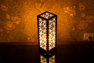 Night Light Arabesque Accent Lamp Decorative Wooden Night Lamp For Relaxation Comfort