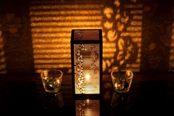 Purple Night Light Accent Lamp Decorative Wooden Night Lamp For Meditation Relaxation Comfort