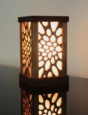 Wooden Tabletop Lamp, Bedside Lamp, Night Lamp