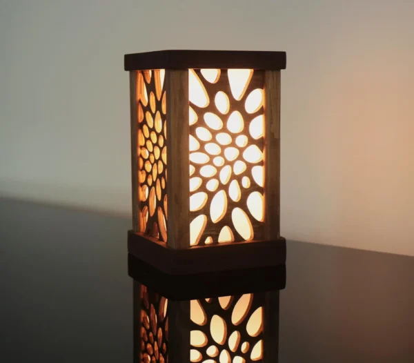 Wooden Tabletop Lamp, Bedside Lamp, Night Lamp