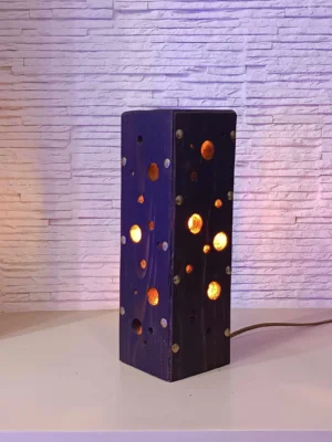 Wooden Table Lamp, Small Table Lamp, Geometric Solid Wood Night Light, Bedside Lamp, Decorative Lamp, Rustic Lighting, Minimal