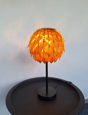 Amber Wooden Desk Lamp by Sonliner | Table Lamp Bedroom Decor | Amber Bedside Lamp | Handmade Lamp | Home Decor Lamp | Amber Lighting