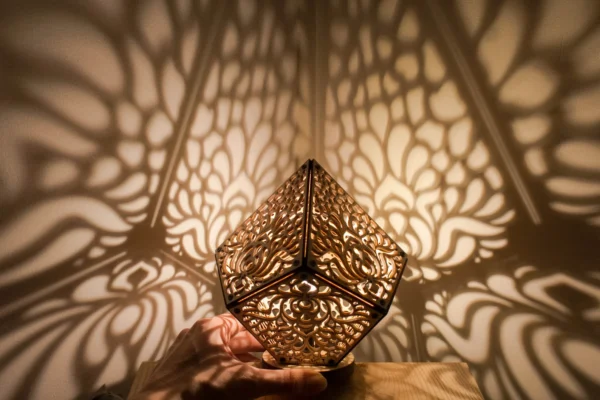 Accent shadow lamp, Fairy vibe, Lotos table lantern, Cozy space, Bedside decoration, Home decor idea, Romantic lighting, Custom engraving - Image 2
