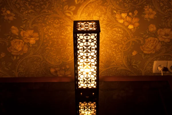 Night Light Arabesque Accent Lamp Decorative Wooden Night Lamp For Relaxation Comfort - Image 2