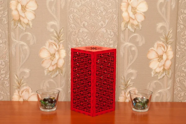 Red Night Light Accent Lamp Decorative Wooden Night Lamp For Meditation Relaxation Comfort - Image 2