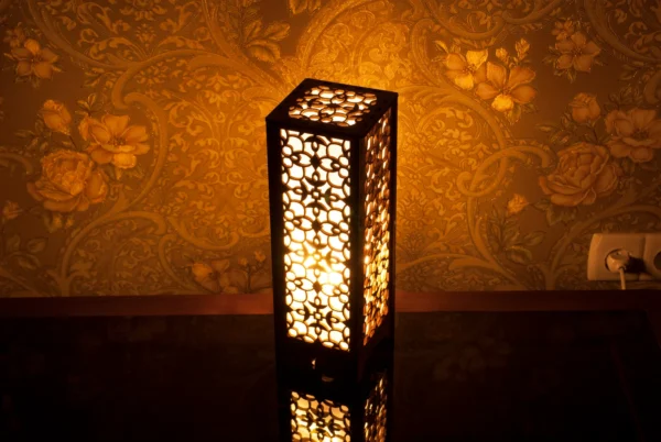 Night Light Arabesque Accent Lamp Decorative Wooden Night Lamp For Relaxation Comfort - Image 3