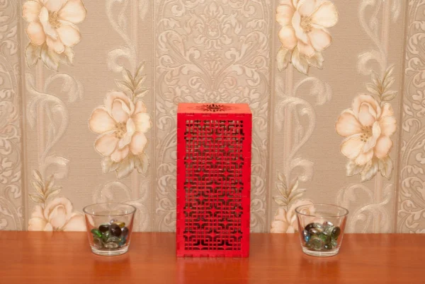Red Night Light Accent Lamp Decorative Wooden Night Lamp For Meditation Relaxation Comfort - Image 3