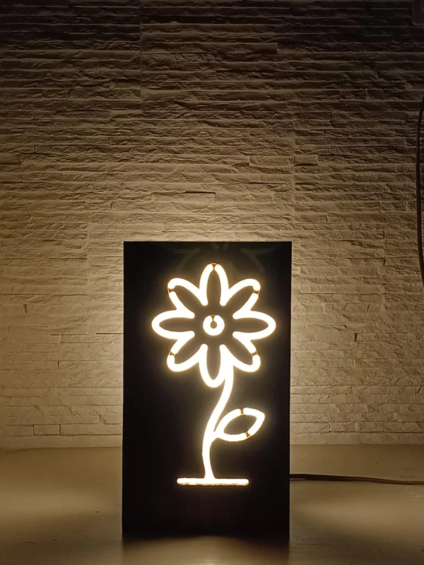 Rustic Bedside Lamp,Flower Shape Lamp,Wooden Desk Lamp,Handmade Lamp,Minimalist Lamp,Natural Table Lamp,Solid Wood Decor,Wooden Night Light - Image 4