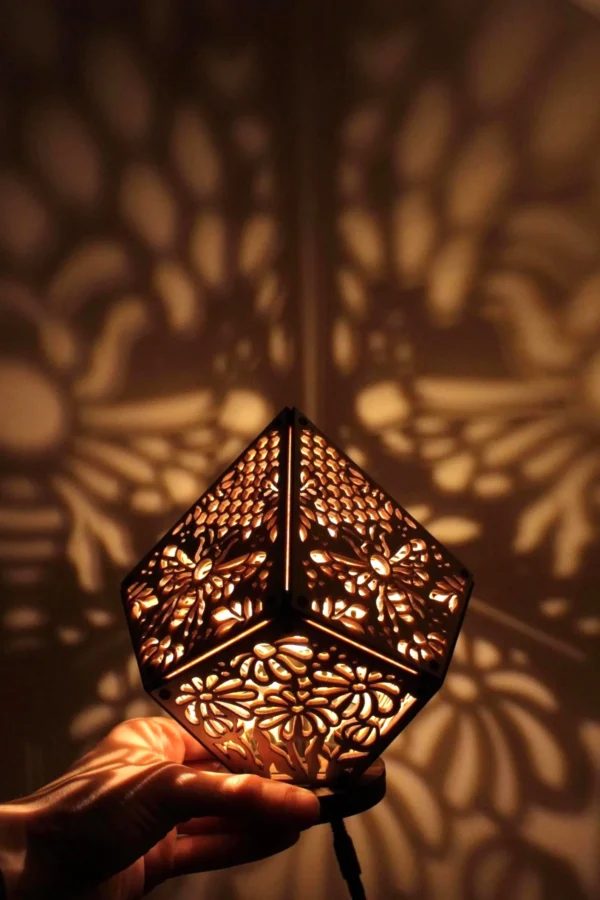 Summer Shadow Lamp – Handmade Wooden Night Light for Bedroom, Meditation & Relaxation, Unique Gift, Customizable - Image 5