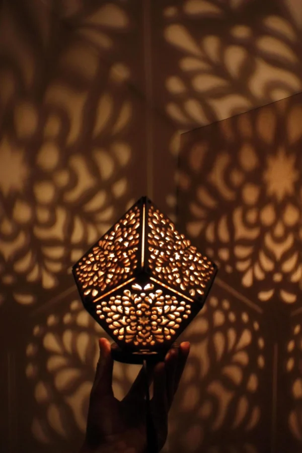 Personalized Wooden Mandala Lamp – Handcrafted Bedside Light for Yoga & Meditation, Custom Gift, Unique Boho Night Light - Image 5