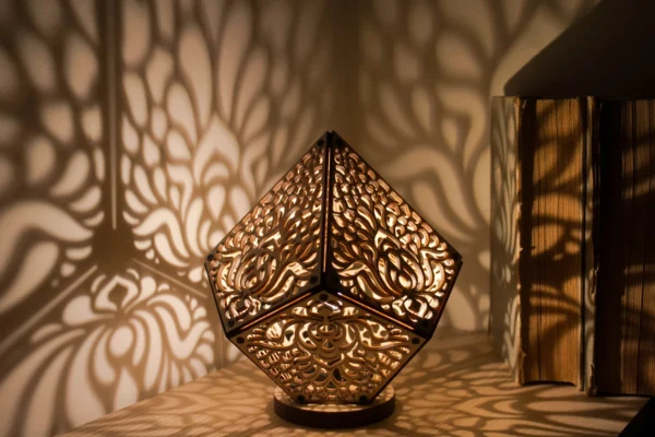 Accent shadow lamp, Fairy vibe, Lotos table lantern, Cozy space, Bedside decoration, Home decor idea, Romantic lighting, Custom engraving - Image 6