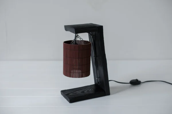 Wood table lamp, wooden desk lamp, wooden table lamp, rustic wood lamp, table lamp wood, reclaimed wood table lamp, minimalist table lamp - Image 5