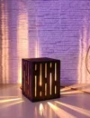 Wooden Table Lamp, Small Table Lamp, Geometric Solid Wood Night Light, Bedside Lamp, Decorative Lamp, Rustic Lighting, Minimal - Image 6