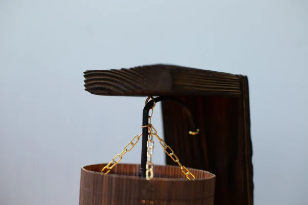Wood Table Lamp for Bedroom or Living Room, Housewarming Gift, Wooden Desk Lamp, Wood reading Lamp, Bamboo lampshade, Unique Table Lamp Wood - Image 7