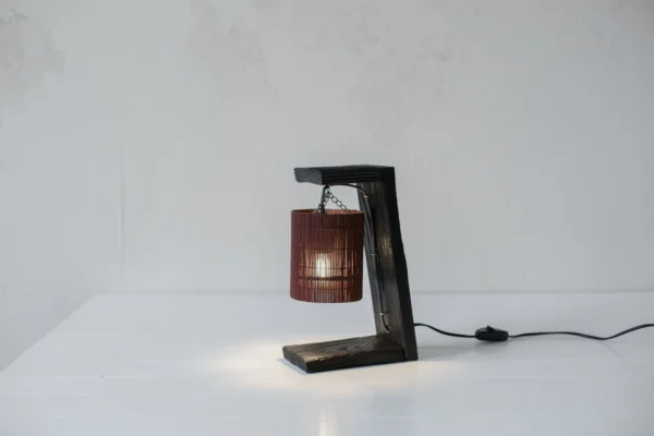 Wood table lamp, wooden desk lamp, wooden table lamp, rustic wood lamp, table lamp wood, reclaimed wood table lamp, minimalist table lamp - Image 6