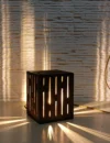 Wooden Table Lamp, Small Table Lamp, Geometric Solid Wood Night Light, Bedside Lamp, Decorative Lamp, Rustic Lighting, Minimal - Image 7