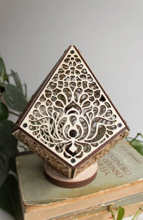 Accent shadow lamp, Fairy vibe, Lotos table lantern, Cozy space, Bedside decoration, Home decor idea, Romantic lighting, Custom engraving - Image 8