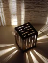 Wooden Table Lamp, Small Table Lamp, Geometric Solid Wood Night Light, Bedside Lamp, Decorative Lamp, Rustic Lighting, Minimal - Image 8