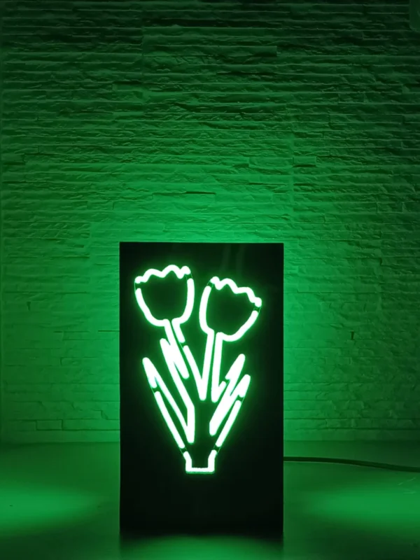 Rustic Bedside Lamp, Flowers Shaped Lamp, Bedside Night Light, Wooden Desk Lamp, Solid Wood Decor, Handmade Lamp, Minimal Lamp, Table Lamp - Image 9