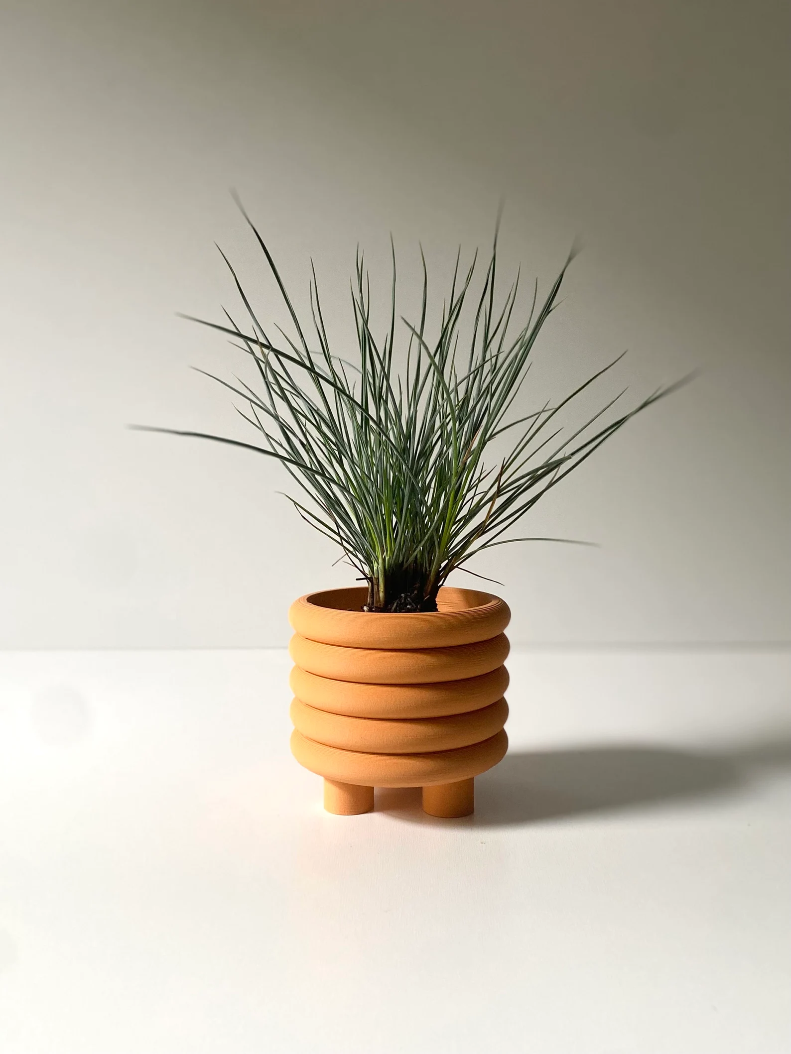 Orange "Coiled Planter" Matte Finish Mid Century Indoor Planter