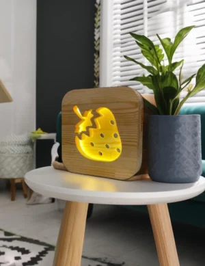 Wooden Strawberry Night Light | USB Decorative Lamp for Home Gift & Nursery, Handmade Lamp, Strawberry Lovers Gift, strawberry gift idea