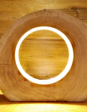 Wooden oak bedside lamp