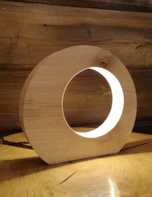 Wooden oak bedside lamp