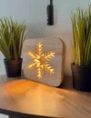 Wooden Snowflake Night Light | USB Decorative Lamp for Home Gift & Nursery, Handmade Lamp, snowflake lamp - Image 2
