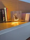 Wooden Night Light, Table Light Decor, Handmade Oak Wood Bedside Light USB Powered, Rabbit Shape - Image 2