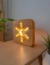Wooden Snowflake Night Light | USB Decorative Lamp for Home Gift & Nursery, Handmade Lamp, snowflake lamp - Image 3