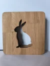 Wooden Night Light, Table Light Decor, Handmade Oak Wood Bedside Light USB Powered, Rabbit Shape - Image 6
