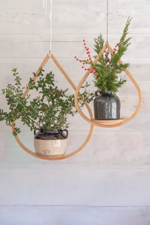 Teardrop Hanger Bundle, Wooden Plant Hanger, Tear Drop Hanger, Planter with Saucer, Boho Decor, Mid Century Modern Planter, Plant lover gift - Image 9