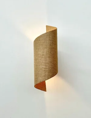 Handcrafted Oak Wall Lamp with Spiral Rattan Shade – Natural Elegance & Warm Lighting for Modern, Rustic, or Boho Spaces. Sconce.Wall light.