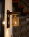 Wall wood sconce light set 2 pcs, wall lamp set, wood wall lights, wall wood sconce for reading, wooden lamp, bamboo lampshade - Image 2