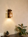 Wall wood sconce light set 2 pcs, wall lamp set, wood wall lights, wall wood sconce for reading, wooden lamp, bamboo lampshade - Image 3