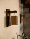Wall wood sconce light set 2 pcs, wall lamp set, wood wall lights, wall wood sconce for reading, wooden lamp, bamboo lampshade - Image 4