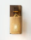 Wall wood sconce light set 2 pcs, wall lamp set, wood wall lights, wall wood sconce for reading, wooden lamp, bamboo lampshade - Image 5