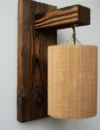 Wall wood sconce light set 2 pcs, wall lamp set, wood wall lights, wall wood sconce for reading, wooden lamp, bamboo lampshade - Image 6
