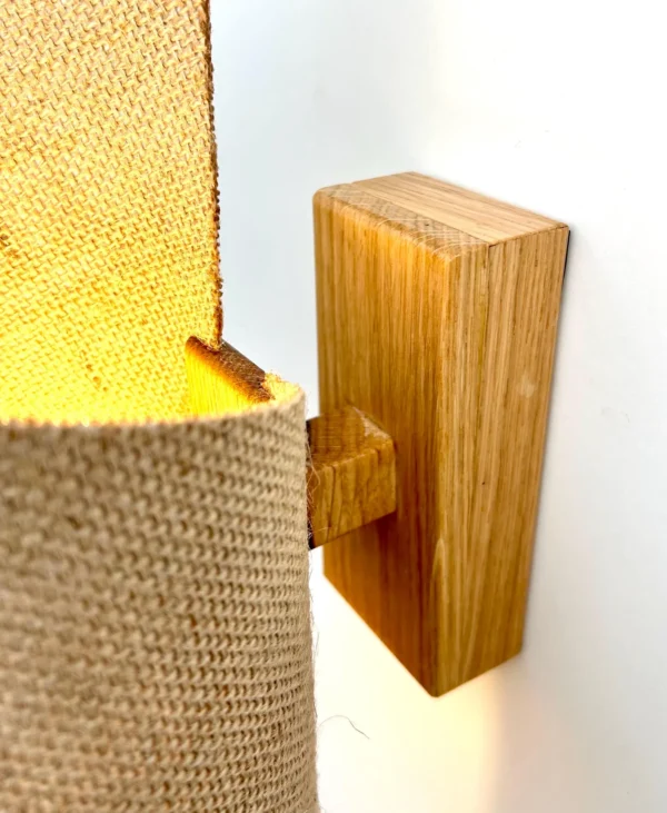 Handcrafted Oak Wall Lamp with Spiral Rattan Shade – Natural Elegance & Warm Lighting for Modern, Rustic, or Boho Spaces. Sconce.Wall light. - Image 6